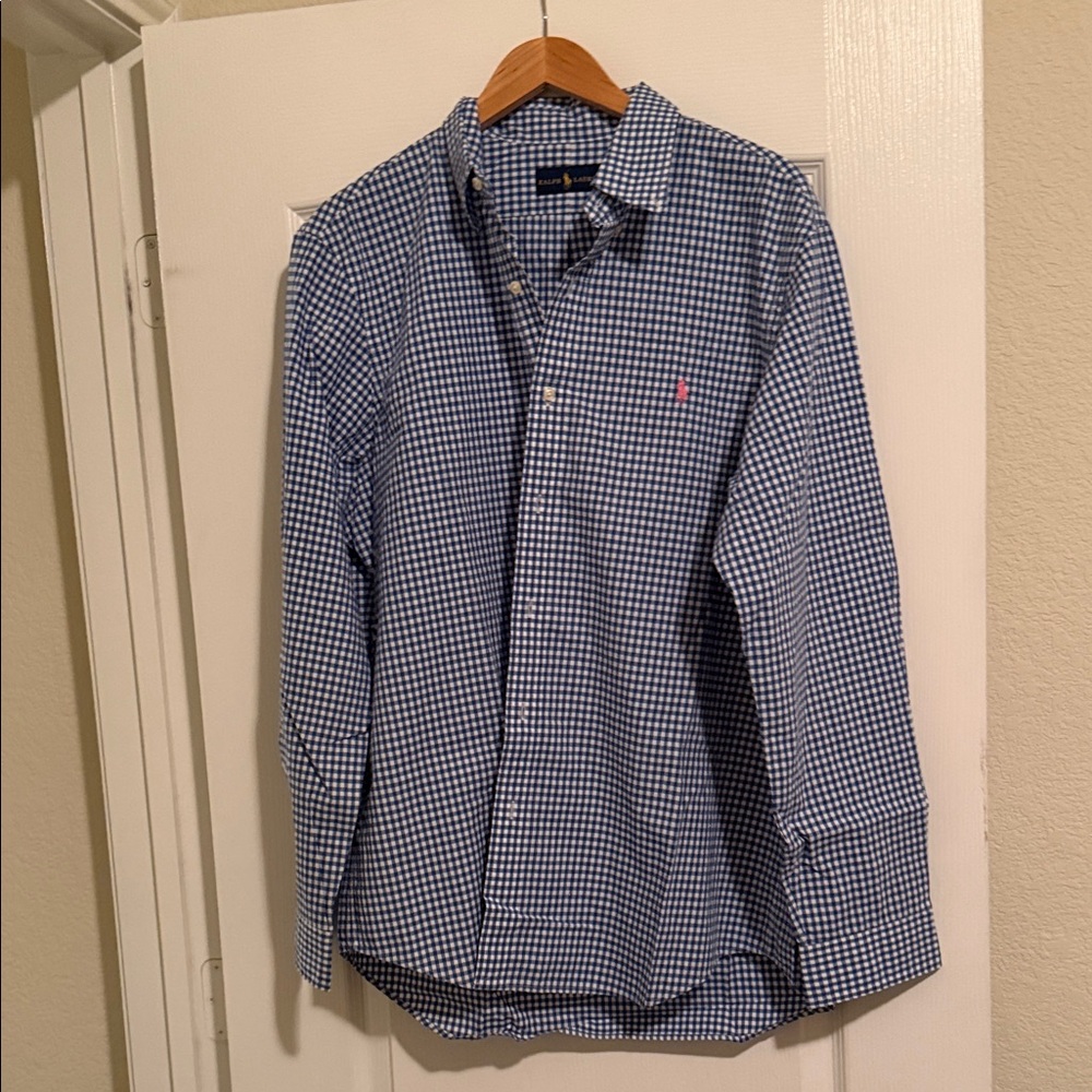 Ralph Lauren Men's Blue Checkered Shirt